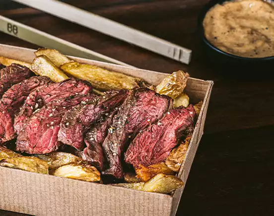 Onglet de bœuf Angus,160g de tendresse et d’arômes